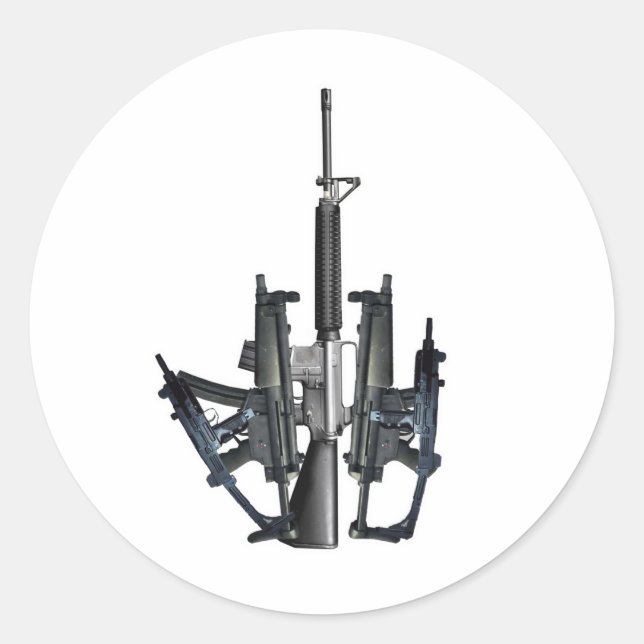 Sticker Rond Doigt moyen d'arme (Devant)