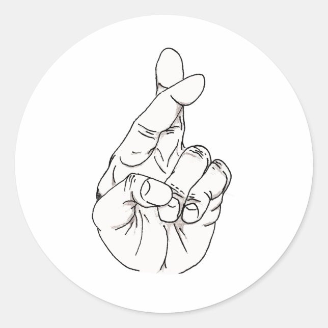 Sticker Rond Doigts croisés (Devant)