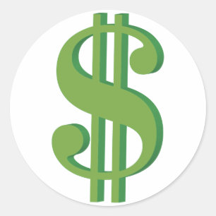 Sticker Rond Dolar, panneau, 3D