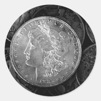 Sticker Rond Dollar d'argent Liberty 1887