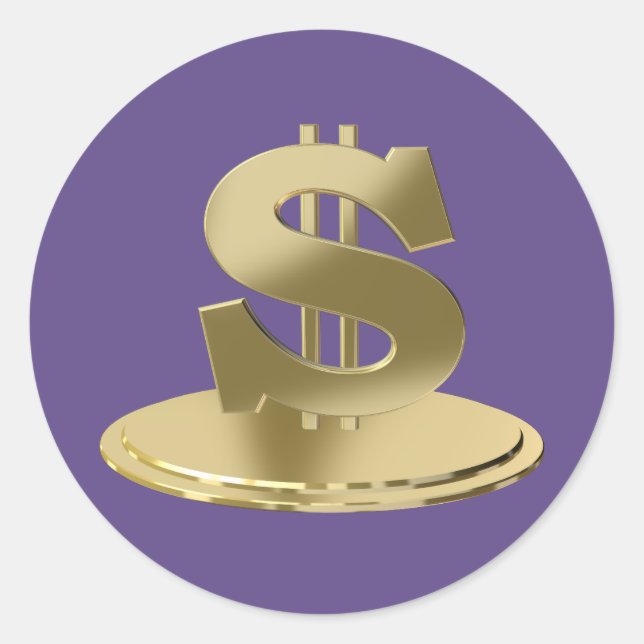 Sticker Rond Dollar d'or (Devant)