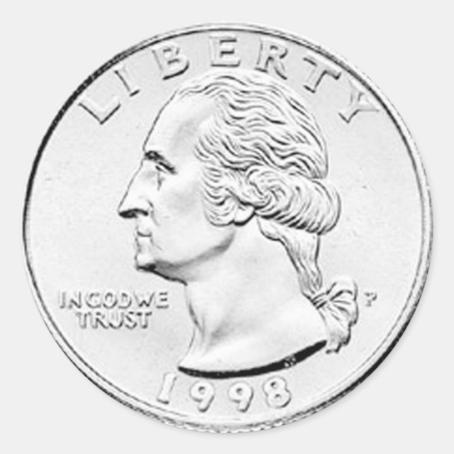 Sticker Rond Dollar du trimestre George Washington (Devant)