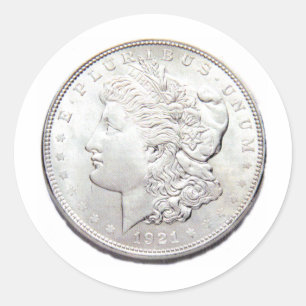 STICKER ROND DOLLAR MORGAN SILVER