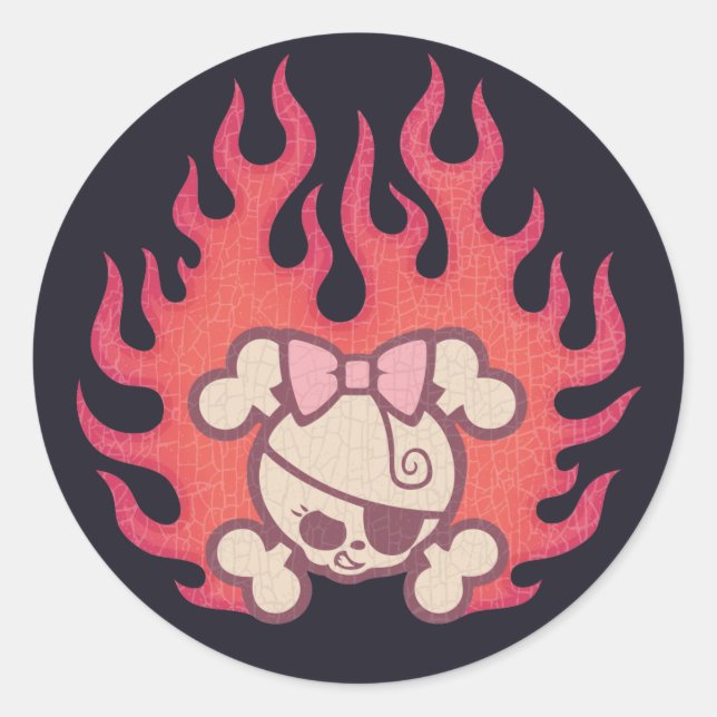 Sticker Rond Dolly Flames (Devant)
