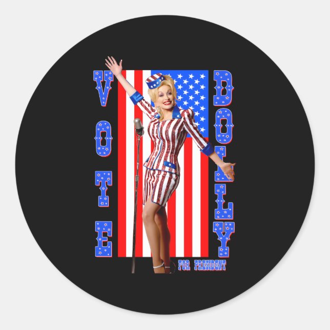 Sticker Rond Dolly Pon, Présidente (Devant)