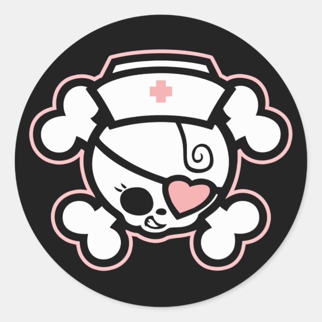 Sticker Rond Dolly RN Heart (Devant)