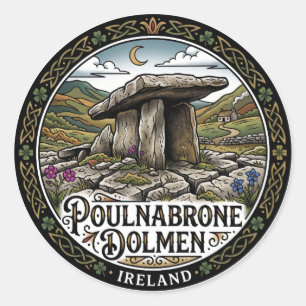 Sticker Rond Dolmen de Poulnabrone Irlande