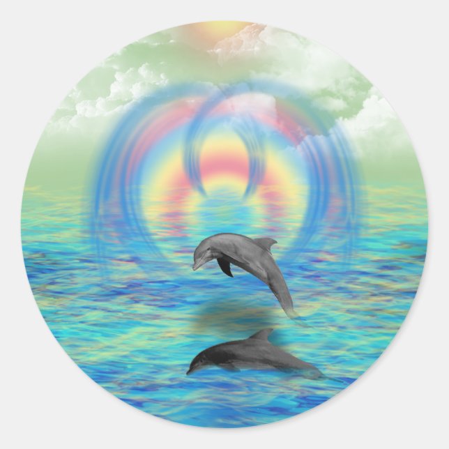 Sticker Rond Dolphin (Devant)
