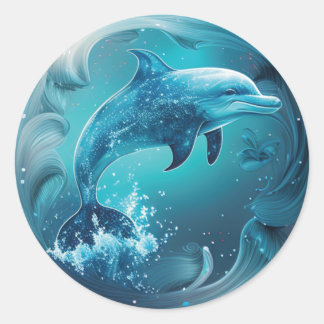 Sticker Rond Dolphin Lover