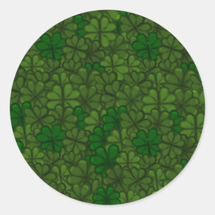 Sticker Rond Domaine d'Art numérique Shamrock St patrick Motif
