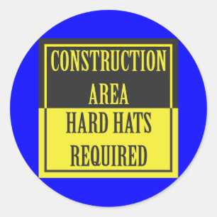 STICKER ROND DOMAINE DE CONSTRUCTION - CASQUETTES DURS REQUIS