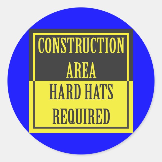 STICKER ROND DOMAINE DE CONSTRUCTION - CASQUETTES DURS REQUIS (Devant)