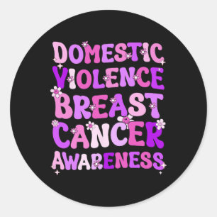 Sticker Rond Domestic Violence And Breast Cancer Awareness Mont