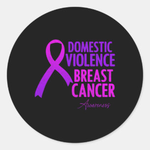 Sticker Rond Domestic Violence And Breast Cancer Awareness Mont