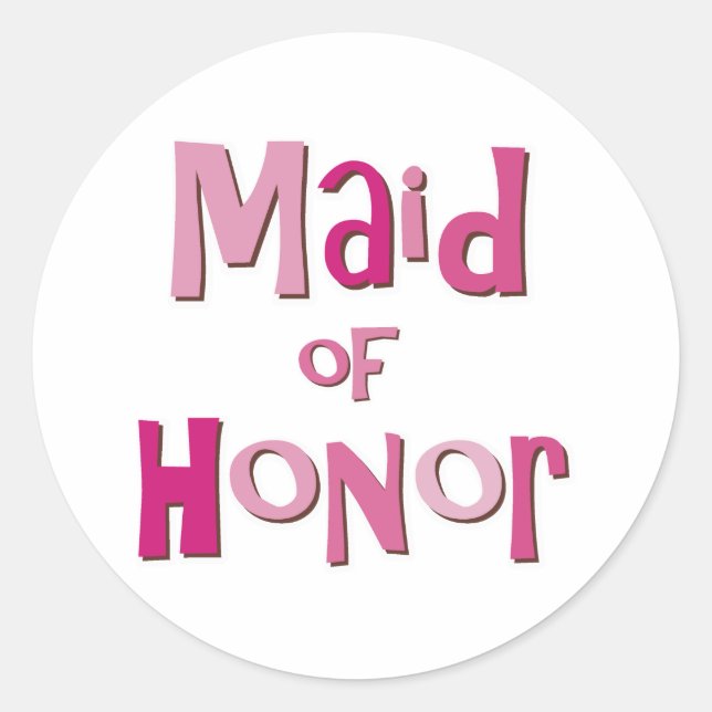 Sticker Rond Domestique de brun de rose d'honneur (Devant)