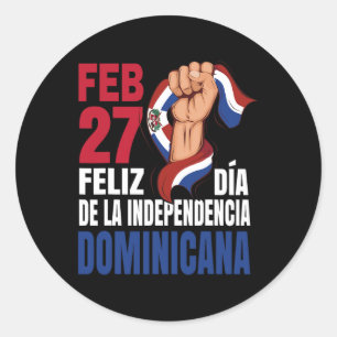 Sticker Rond Dominicana - Fête de l'Indépendance Dominicaine
