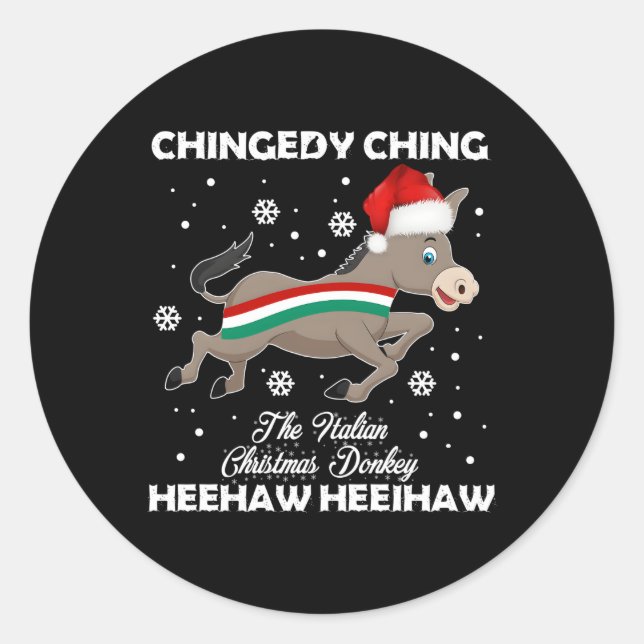 Sticker Rond Dominick L'Âne Italien (Devant)