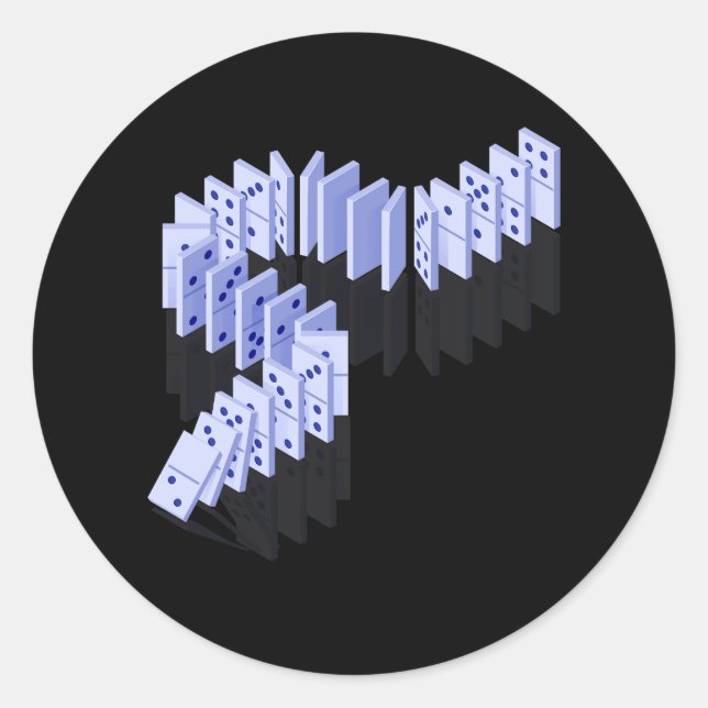 Sticker Rond Dominos Carreaux Domino Joueur Dominos Lover Strat (Devant)