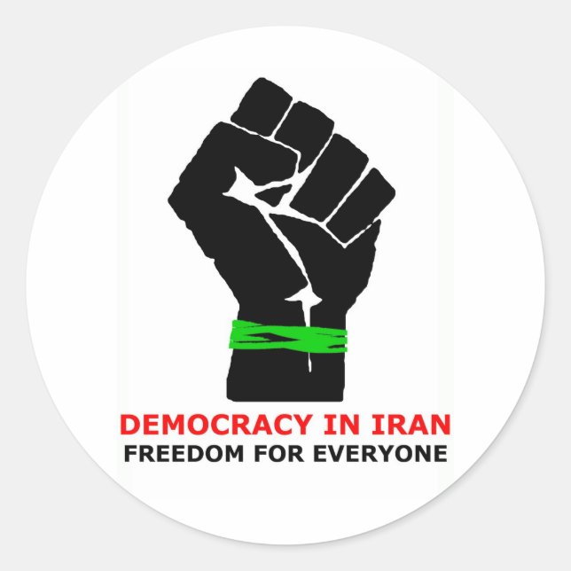 Sticker Rond Domocratie IRAN (Devant)
