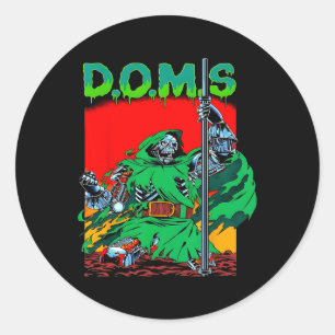 Sticker Rond Doms Drôle Muscle Gym Poids Bodybuilding F