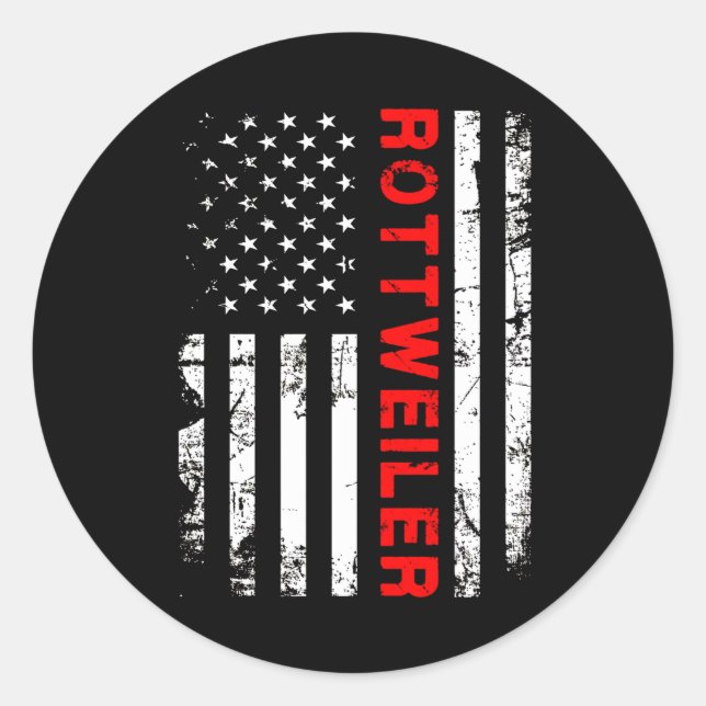 Sticker Rond Don de chien | J'aime mon rottweiler (Devant)