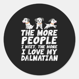 Sticker Rond Don de chien | Plus J'Aime Ma Dalmatie