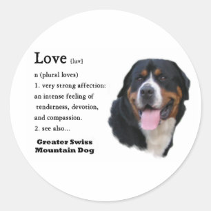 Sticker Rond Don de chiens de montagne de la Grande Suisse