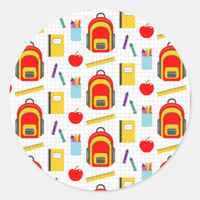 Sticker Rond Don de l'enseignant | Apple Retour À L'École (Devant)