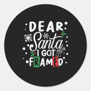 Sticker Rond Don de Noël Cher Père Noël J'Ai Été Fragmenté
