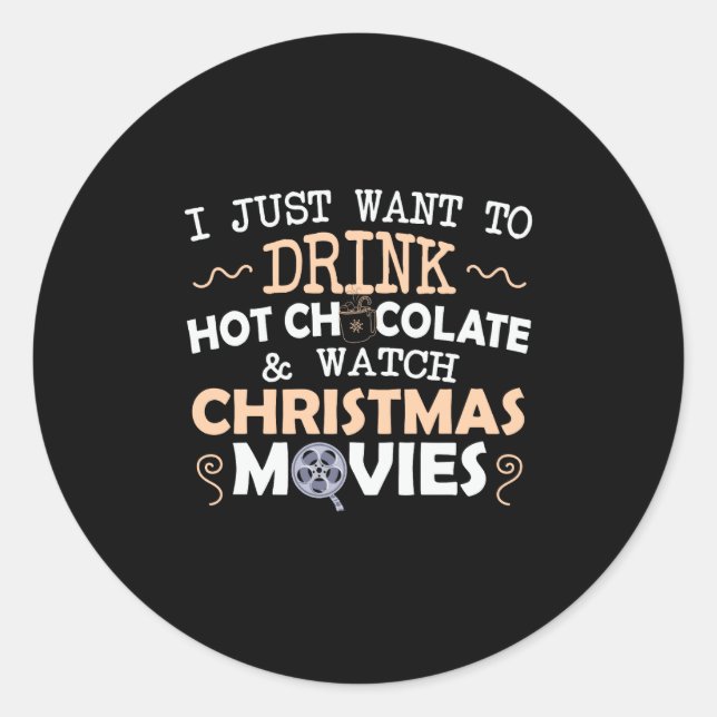 Sticker Rond Don De Noël Je Veux Juste Boire (Devant)