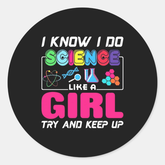 Sticker Rond Don de scientifique | Je Sais Que Je Fais De La Sc (Devant)