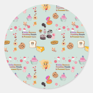 Sticker Rond Don Des Amateurs De Cuisine : Je Cuis Parce Que Pu