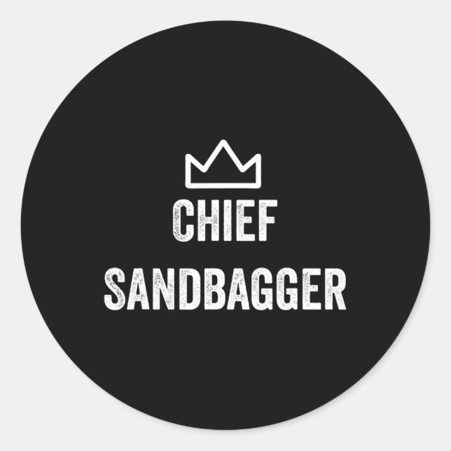 Sticker Rond Don Du Chef Sandbagger Pour Le Mème De Golf Bjj Sa (Devant)