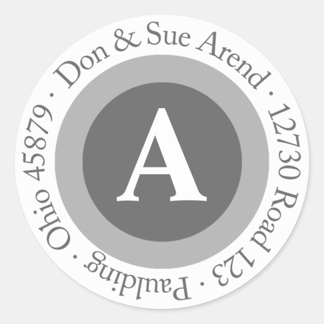 Sticker Rond Don Et Sue Arend Adresse De Retour (Devant)