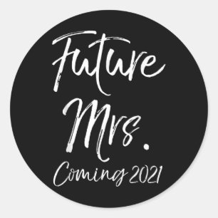Sticker Rond Don fiançailles Pour Les Femmes Fiancée Futur Mme 