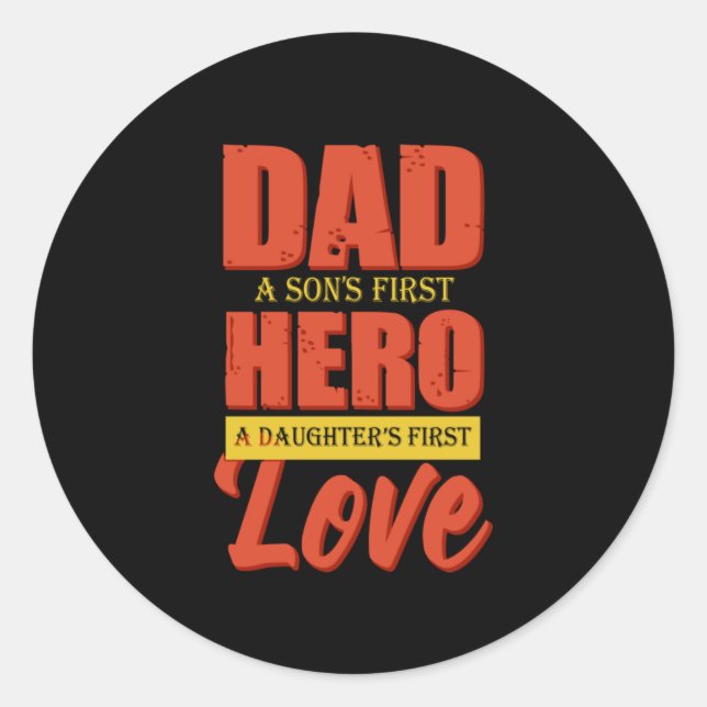 Sticker Rond Don Père | Papa Héros Love (Devant)