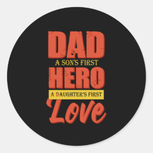 Sticker Rond Don Père   Papa Héros Love