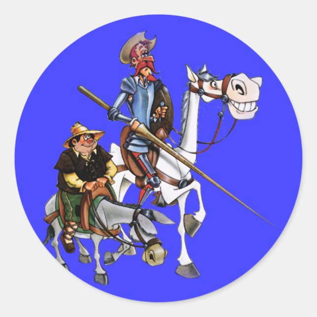 Sticker Rond DON QUIJOTE, SANCHO, ROCINANTE y RUCIO - Cervantes (Devant)