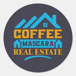 Sticker Rond Don Realtor Coffee Mascara Immobilier