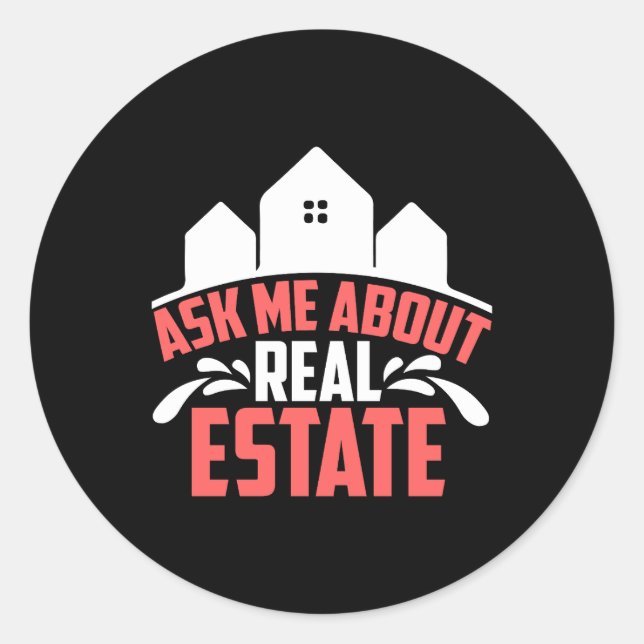 Sticker Rond Don Realtor | Me questionner sur l'immobilier (Devant)