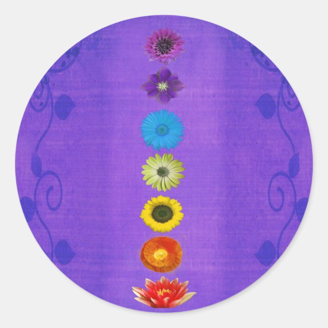 Sticker Rond Don Sept Chakras - Violet (Devant)