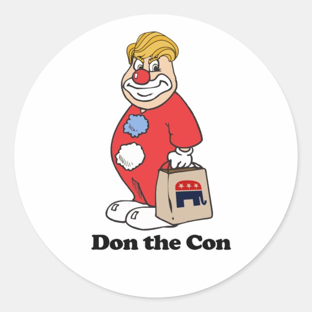 Sticker Rond Don the con — Conception anti-Trump - - Politique  (Devant)