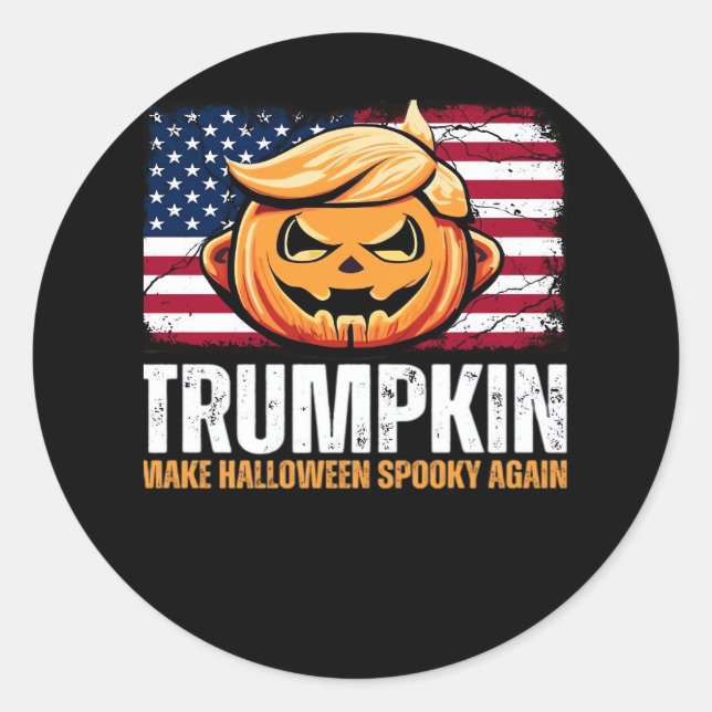 Sticker Rond Donald Halloween - Trumpkin rendre Halloween Éffra (Devant)