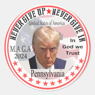 Sticker Rond Donald John Trump à la présidence