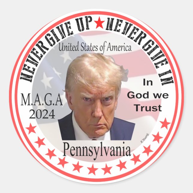 Sticker Rond Donald John Trump à la présidence (Devant)