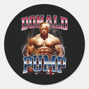 Sticker Rond Donald Pump Mème drôle