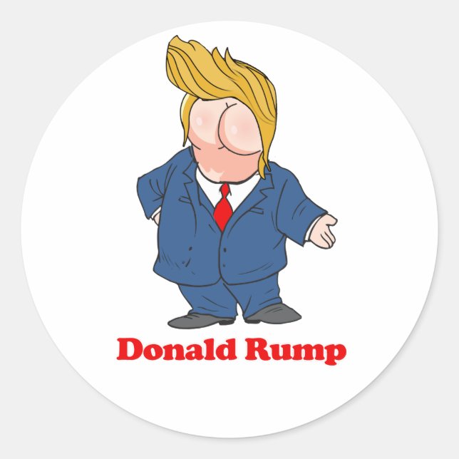 Sticker Rond Donald Rump — Conception anti-Trump - - Politique  (Devant)