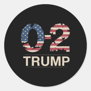 Sticker Rond Donald Trump 0-2 Bats-toi Bats-toi Bats-toi Drapea