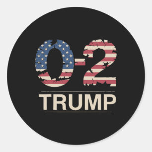 Sticker Rond Donald Trump 0-2 Fight Fight Fight Us Fight Us Fla
