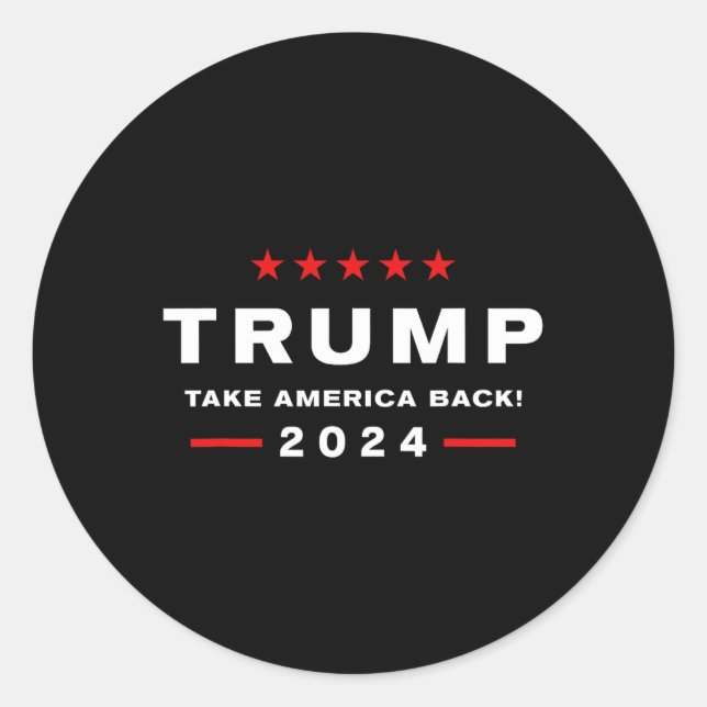Sticker Rond Donald Trump 2024 (Devant)